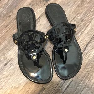 Patent Black Tory Burch Miller Sandals